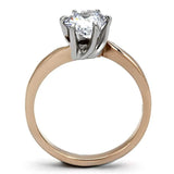 TK1161 - Two-Tone IP Rose Gold Stainless Steel Ring with AAA Grade CZ in Clear - Alamode - Flyclothing LLC