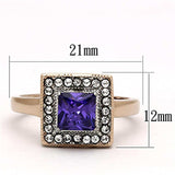 TK1162 - Two-Tone IP Rose Gold Stainless Steel Ring with AAA Grade CZ in Tanzanite - Alamode - Flyclothing LLC