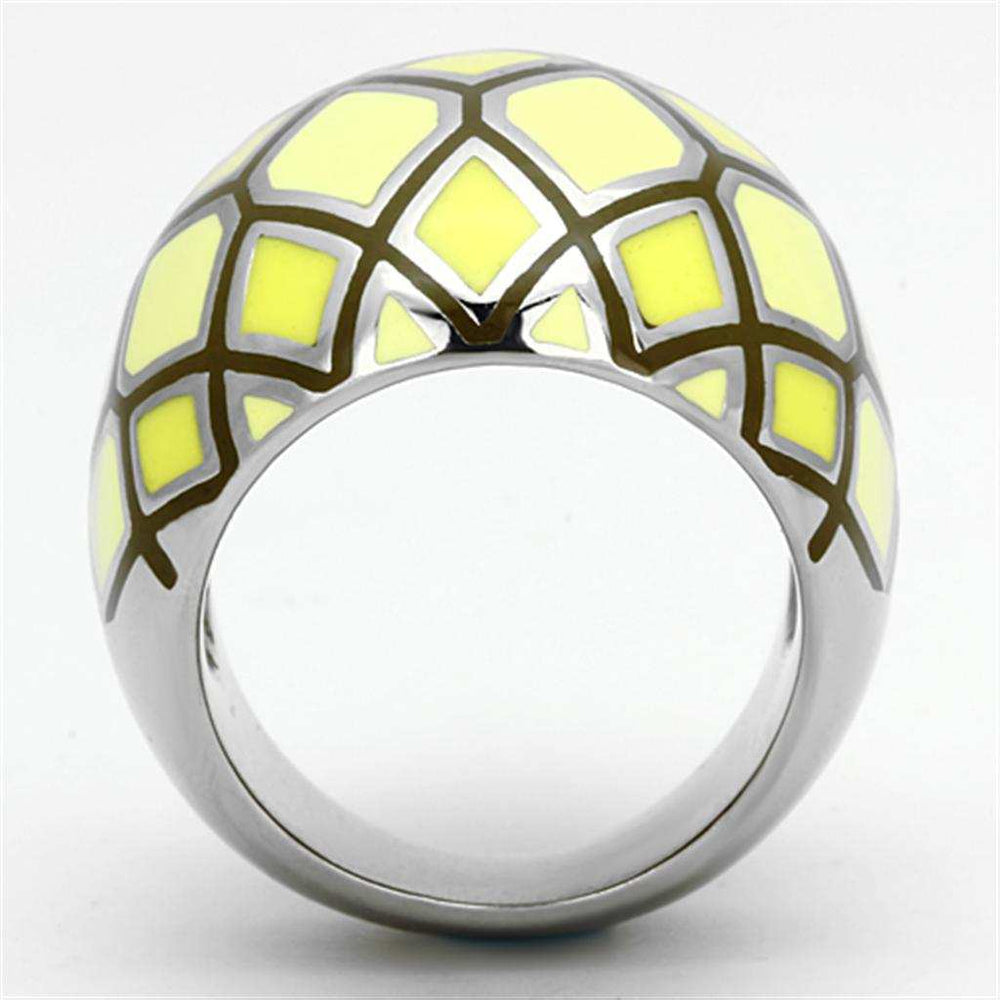 TK1173 - High polished (no plating) Stainless Steel Ring with Epoxy in Multi Color - Alamode - Flyclothing LLC