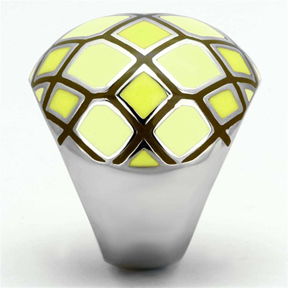 TK1173 - High polished (no plating) Stainless Steel Ring with Epoxy in Multi Color - Alamode - Flyclothing LLC