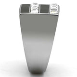 TK1177 - High polished (no plating) Stainless Steel Ring with Top Grade Crystal in Clear - Alamode - Flyclothing LLC