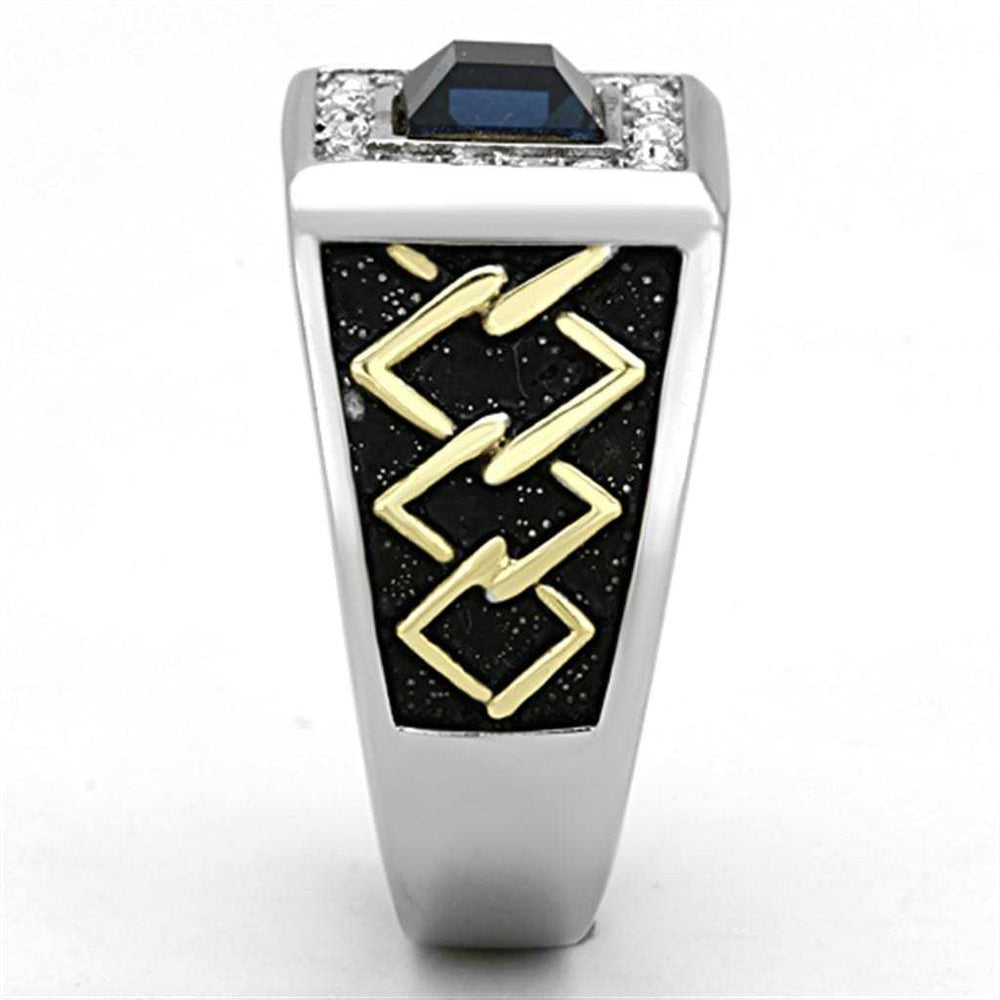 TK1180 - Two-Tone IP Gold (Ion Plating) Stainless Steel Ring with Top Grade Crystal in Montana - Alamode - Flyclothing LLC
