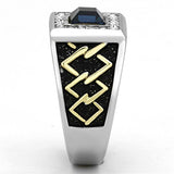 TK1180 - Two-Tone IP Gold (Ion Plating) Stainless Steel Ring with Top Grade Crystal in Montana - Alamode - Flyclothing LLC