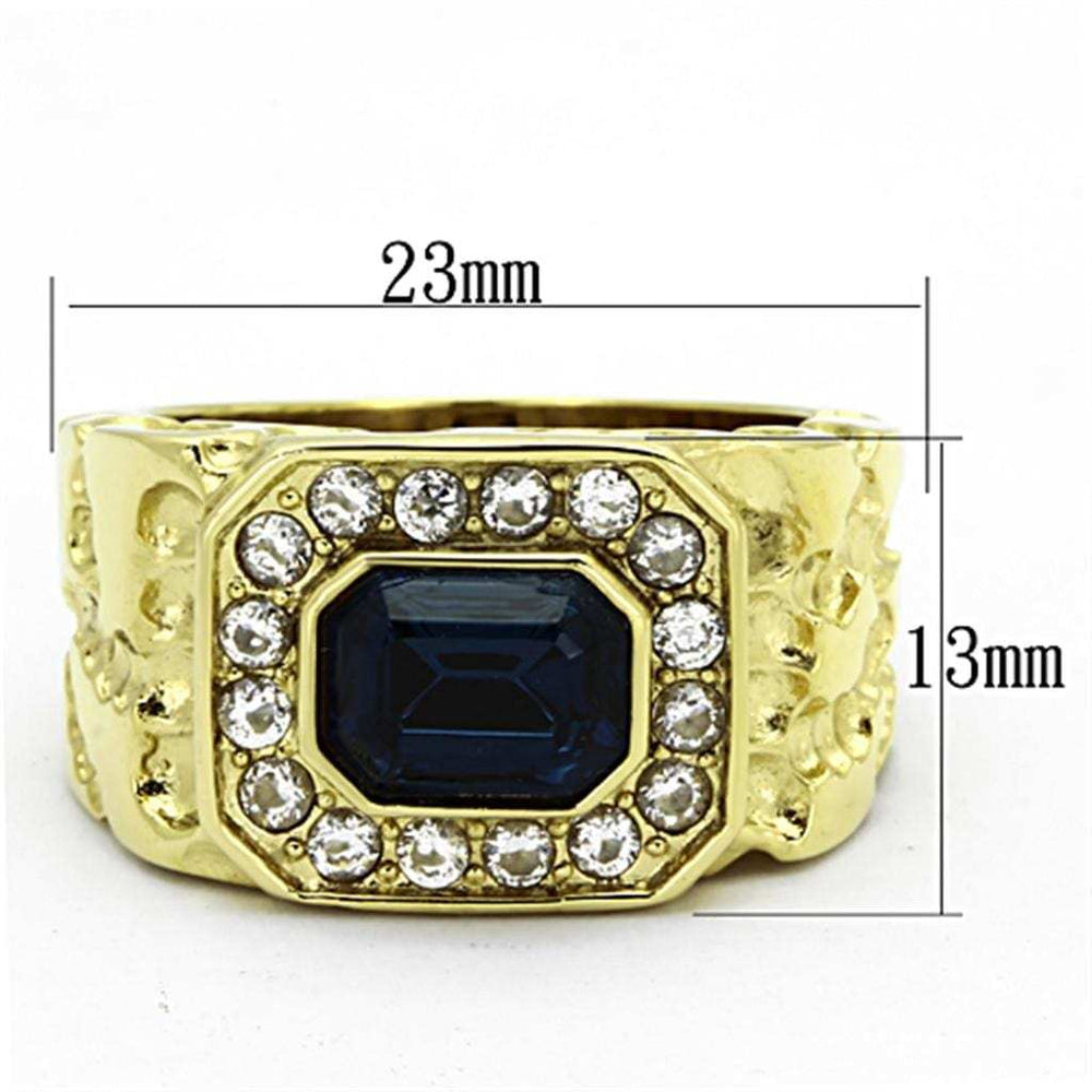 TK1192 - IP Gold(Ion Plating) Stainless Steel Ring with Top Grade Crystal in Montana - Alamode - Flyclothing LLC