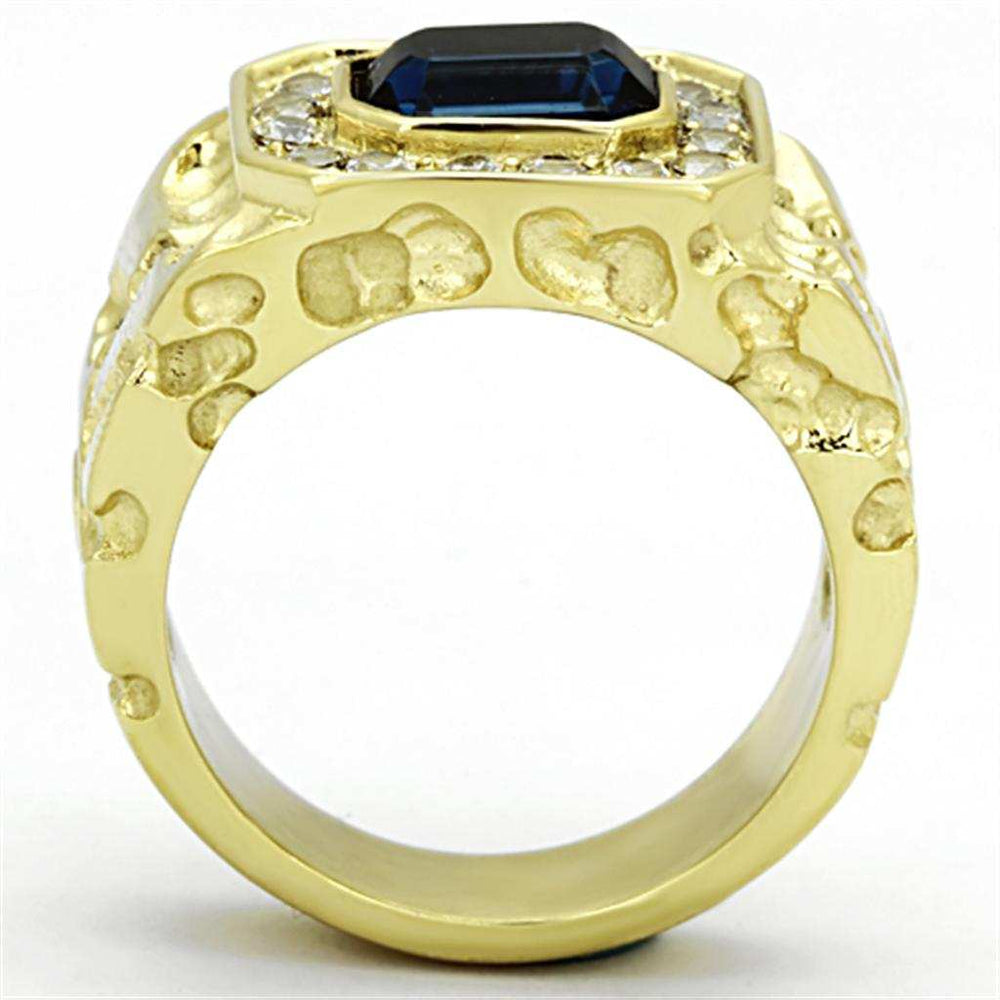 TK1192 - IP Gold(Ion Plating) Stainless Steel Ring with Top Grade Crystal in Montana - Alamode - Flyclothing LLC