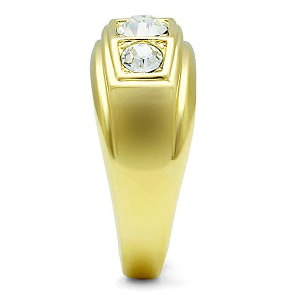 TK119G - IP Gold(Ion Plating) Stainless Steel Ring with Top Grade Crystal in Clear - Alamode - Flyclothing LLC