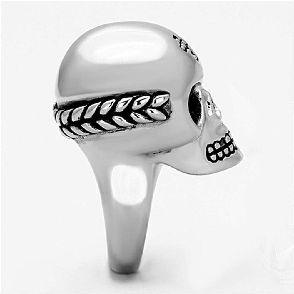 TK1202 - High polished (no plating) Stainless Steel Ring with Epoxy in Jet - Alamode - Flyclothing LLC