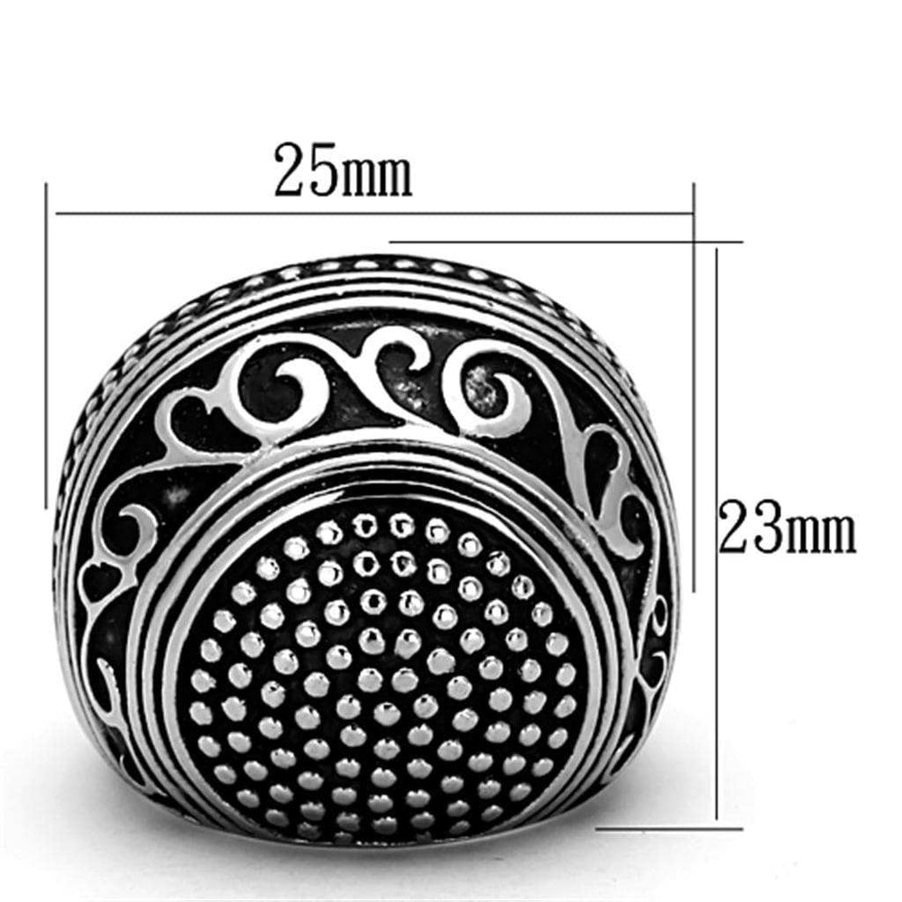 TK1212 - High polished (no plating) Stainless Steel Ring with Epoxy in Jet - Alamode - Flyclothing LLC