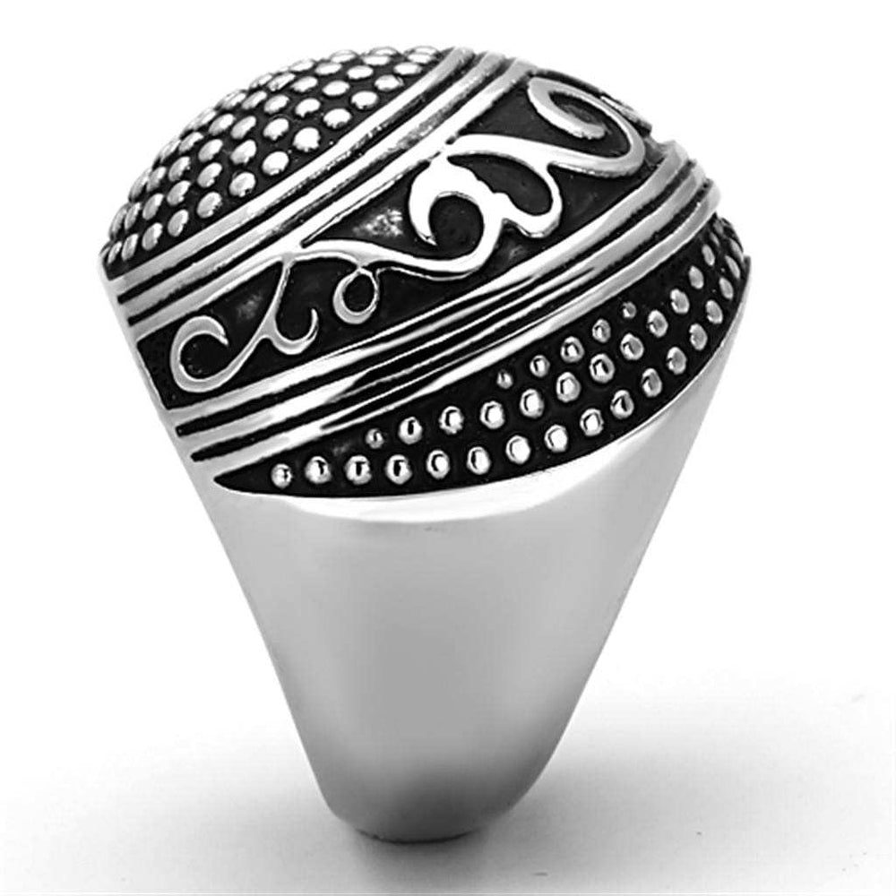 TK1212 - High polished (no plating) Stainless Steel Ring with Epoxy in Jet - Alamode - Flyclothing LLC