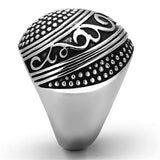 TK1212 - High polished (no plating) Stainless Steel Ring with Epoxy in Jet - Alamode - Flyclothing LLC