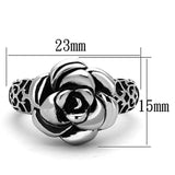TK1217 - High polished (no plating) Stainless Steel Ring with Epoxy in Jet - Alamode - Flyclothing LLC