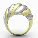 TK1219 - Two-Tone IP Gold (Ion Plating) Stainless Steel Ring with No Stone - Alamode - Flyclothing LLC