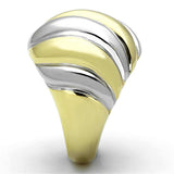 TK1219 - Two-Tone IP Gold (Ion Plating) Stainless Steel Ring with No Stone - Alamode - Flyclothing LLC