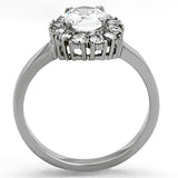 TK1223 - High polished (no plating) Stainless Steel Ring with AAA Grade CZ in Clear - Alamode - Flyclothing LLC