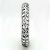 TK1225 - High polished (no plating) Stainless Steel Ring with AAA Grade CZ in Clear - Alamode - Flyclothing LLC