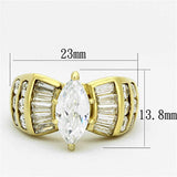 TK1235 - IP Gold(Ion Plating) Stainless Steel Ring with AAA Grade CZ in Clear - Alamode - Flyclothing LLC