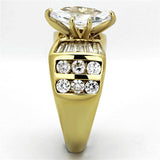 TK1235 - IP Gold(Ion Plating) Stainless Steel Ring with AAA Grade CZ in Clear - Alamode - Flyclothing LLC