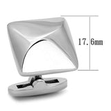 TK1247 - High polished (no plating) Stainless Steel Cufflink with No Stone - Alamode - Flyclothing LLC