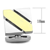 TK1249 - Two-Tone IP Gold (Ion Plating) Stainless Steel Cufflink with No Stone - Alamode - Flyclothing LLC