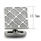 TK1252 - High polished (no plating) Stainless Steel Cufflink with No Stone - Alamode - Flyclothing LLC