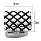 TK1266 - High polished (no plating) Stainless Steel Cufflink with Epoxy in Jet - Alamode - Flyclothing LLC
