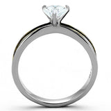 TK1283 - Two-Tone IP Gold (Ion Plating) Stainless Steel Ring with AAA Grade CZ in Clear - Alamode - Flyclothing LLC