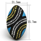 TK1294 - IP Black(Ion Plating) Stainless Steel Ring with Top Grade Crystal in Citrine Yellow - Alamode - Flyclothing LLC