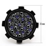 TK1296 - IP Black(Ion Plating) Stainless Steel Ring with Top Grade Crystal in Multi Color - Alamode - Flyclothing LLC