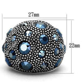 TK1310 - High polished (no plating) Stainless Steel Ring with Top Grade Crystal in Montana - Alamode - Flyclothing LLC