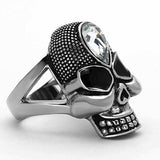 TK1313 - High polished (no plating) Stainless Steel Ring with Top Grade Crystal in Clear - Alamode - Flyclothing LLC