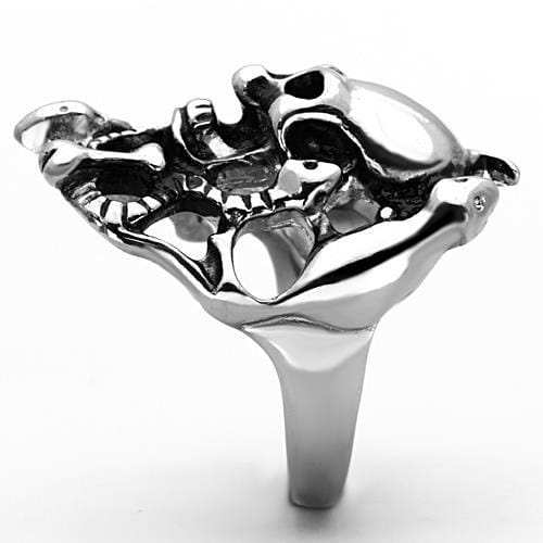 TK1315 - High polished (no plating) Stainless Steel Ring with Epoxy in Jet - Alamode - Flyclothing LLC