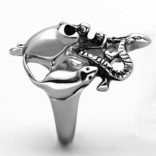 TK1315 - High polished (no plating) Stainless Steel Ring with Epoxy in Jet - Alamode - Flyclothing LLC