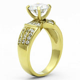 TK1323 - IP Gold(Ion Plating) Stainless Steel Ring with AAA Grade CZ in Clear - Alamode - Flyclothing LLC