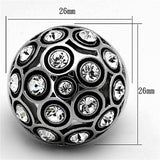 TK1325 - High polished (no plating) Stainless Steel Ring with Top Grade Crystal in Clear - Alamode - Flyclothing LLC