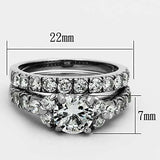 TK1331 - High polished (no plating) Stainless Steel Ring with AAA Grade CZ in Clear - Alamode - Flyclothing LLC