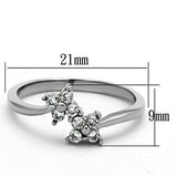TK1333 - High polished (no plating) Stainless Steel Ring with AAA Grade CZ in Clear - Alamode - Flyclothing LLC