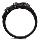 TK1334J - IP Black(Ion Plating) Stainless Steel Ring with Top Grade Crystal in Multi Color - Alamode - Flyclothing LLC