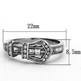 TK1334 - High polished (no plating) Stainless Steel Ring with Top Grade Crystal in Clear - Alamode - Flyclothing LLC
