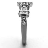 TK1334 - High polished (no plating) Stainless Steel Ring with Top Grade Crystal in Clear - Alamode - Flyclothing LLC
