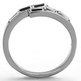TK1335 - High polished (no plating) Stainless Steel Ring with Top Grade Crystal in Clear - Alamode - Flyclothing LLC