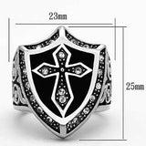 TK1349 - High polished (no plating) Stainless Steel Ring with Top Grade Crystal in Clear - Alamode - Flyclothing LLC