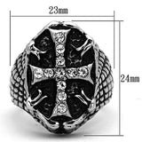 TK1351 - High polished (no plating) Stainless Steel Ring with Top Grade Crystal in Clear - Alamode - Flyclothing LLC