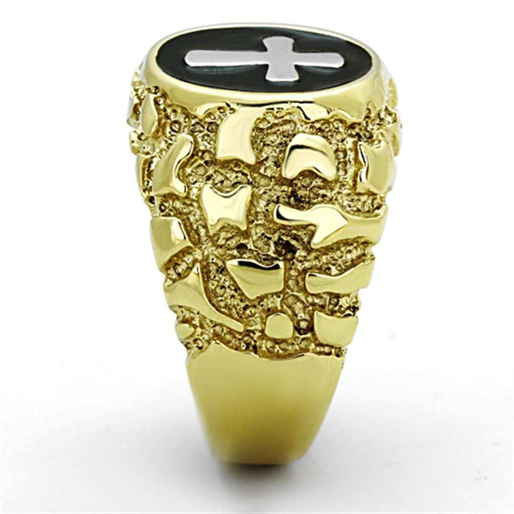 TK1358 - Two-Tone IP Gold (Ion Plating) Stainless Steel Ring with No Stone - Alamode - Flyclothing LLC