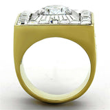TK1359 - Two-Tone IP Gold (Ion Plating) Stainless Steel Ring with AAA Grade CZ in Clear - Alamode - Flyclothing LLC