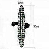 TK1365 - IP Black(Ion Plating) Stainless Steel Ring with Top Grade Crystal in Multi Color - Alamode - Flyclothing LLC