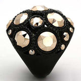 TK1366 - IP Black(Ion Plating) Stainless Steel Ring with Top Grade Crystal in Metallic Light Gold - Alamode - Flyclothing LLC