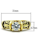 TK1377 - IP Gold(Ion Plating) Stainless Steel Ring with AAA Grade CZ in Clear - Alamode - Flyclothing LLC