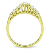 TK1384 - IP Gold(Ion Plating) Stainless Steel Ring with Top Grade Crystal in Clear - Alamode - Flyclothing LLC