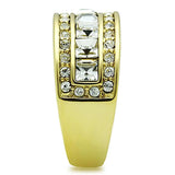 TK1386 - IP Gold(Ion Plating) Stainless Steel Ring with Top Grade Crystal in Clear - Alamode - Flyclothing LLC