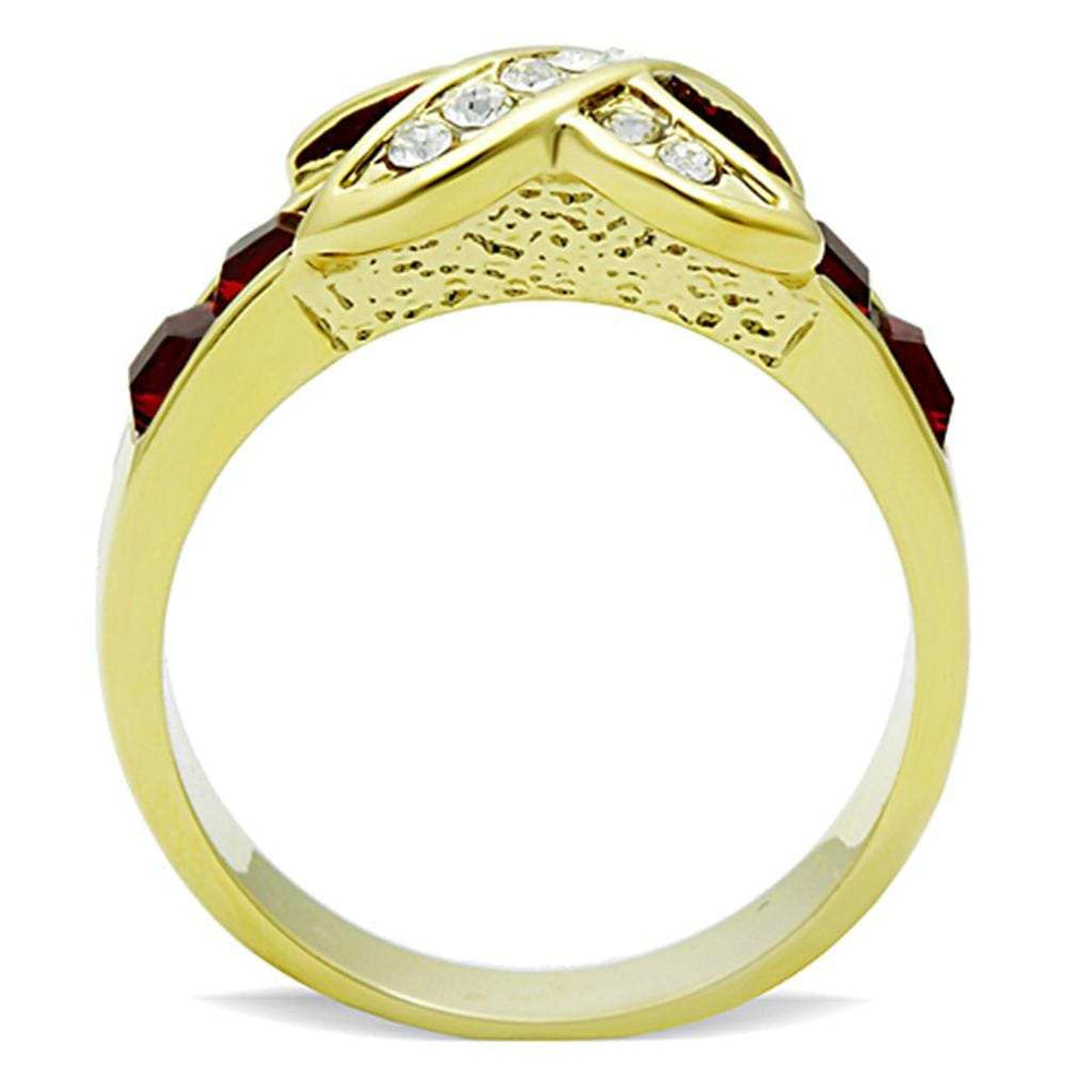 TK1388 - IP Gold(Ion Plating) Stainless Steel Ring with Top Grade Crystal in Siam - Alamode - Flyclothing LLC